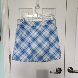 Golfing Tennis Baby Blue and White Plaid Skirt Izod Sz 8